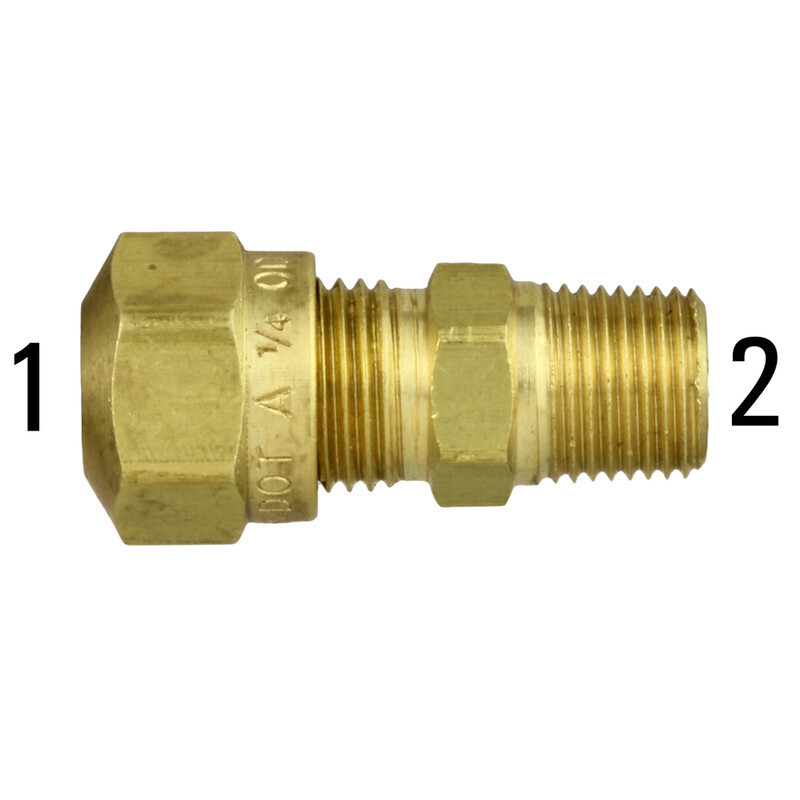 1468-10-08 DOT AB (Nylon) - Male Connector - Brass 1468-10