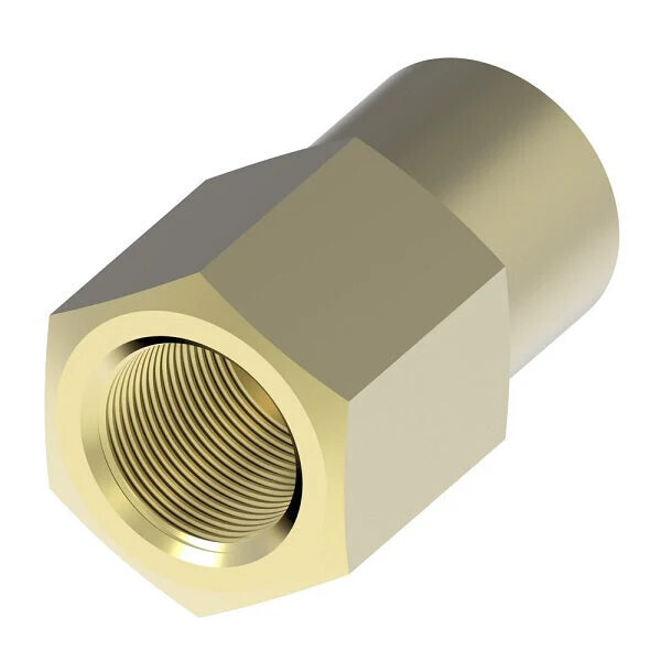 252-07-04 FI x FP - Female Connector - Inverted Flare - Brass 252X7