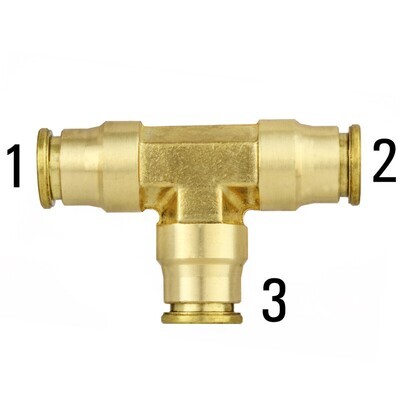 1164-08-08-08 1164X8 Push-To-Connect - Union Tee - Brass