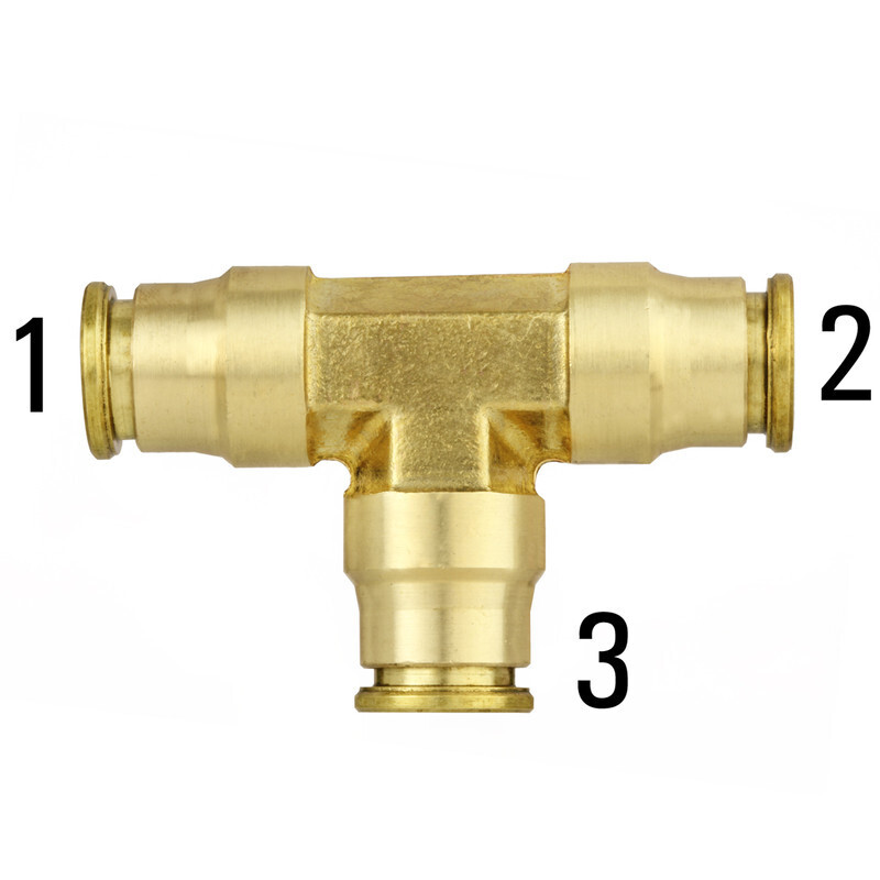 1164-06-06-06 1164X6X6X6 Push-To-Connect - Union Tee - Brass