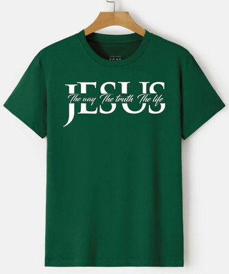 JESUS WHITE -Forest green