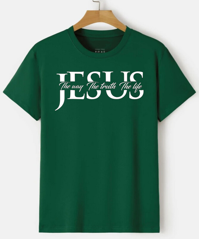 JESUS WHITE -Forest green