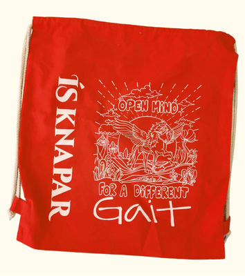 POKA - Baumwollstofftasche Turnbeutel, rot bedruckt