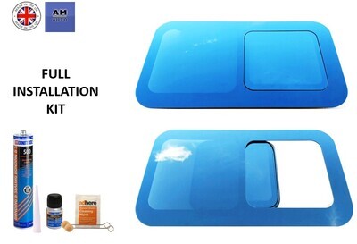 Universal Campervan Conversion Glass Sliding Window Flush 970mm x 530mm (x1 Window and Bonding kit)