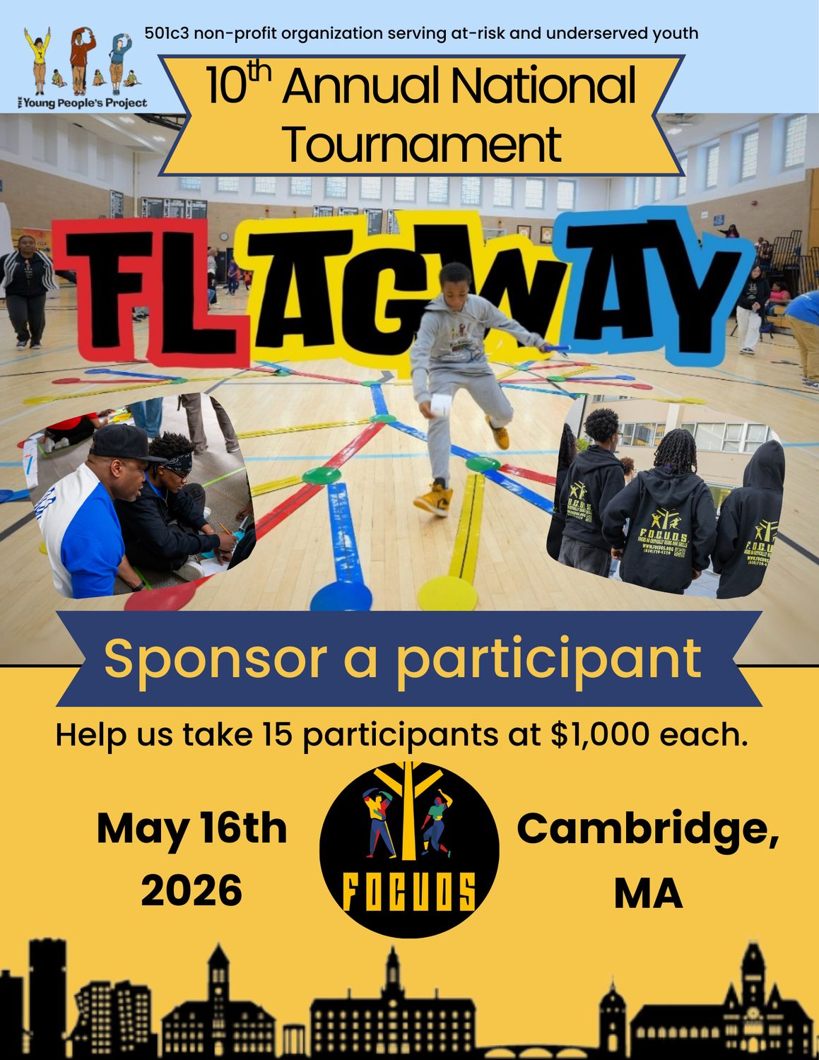 Sponsor a Youth. Change a Life. Support F.O.C.U.O.S. at the 10th Annual National FLAGWAY Tournament