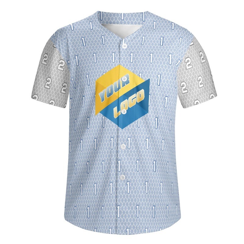All-Over-Printed Button Up Baseball Jersey