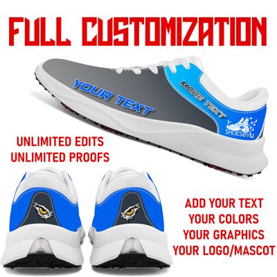 100% Customized Golf Shoes - Unlimited Edits - Unlimited Proofs. Personalization to the MAX! 100% Customized Golf Shoes - Unlimited Edits - Unlimited Proofs. Personalization to the MAX!