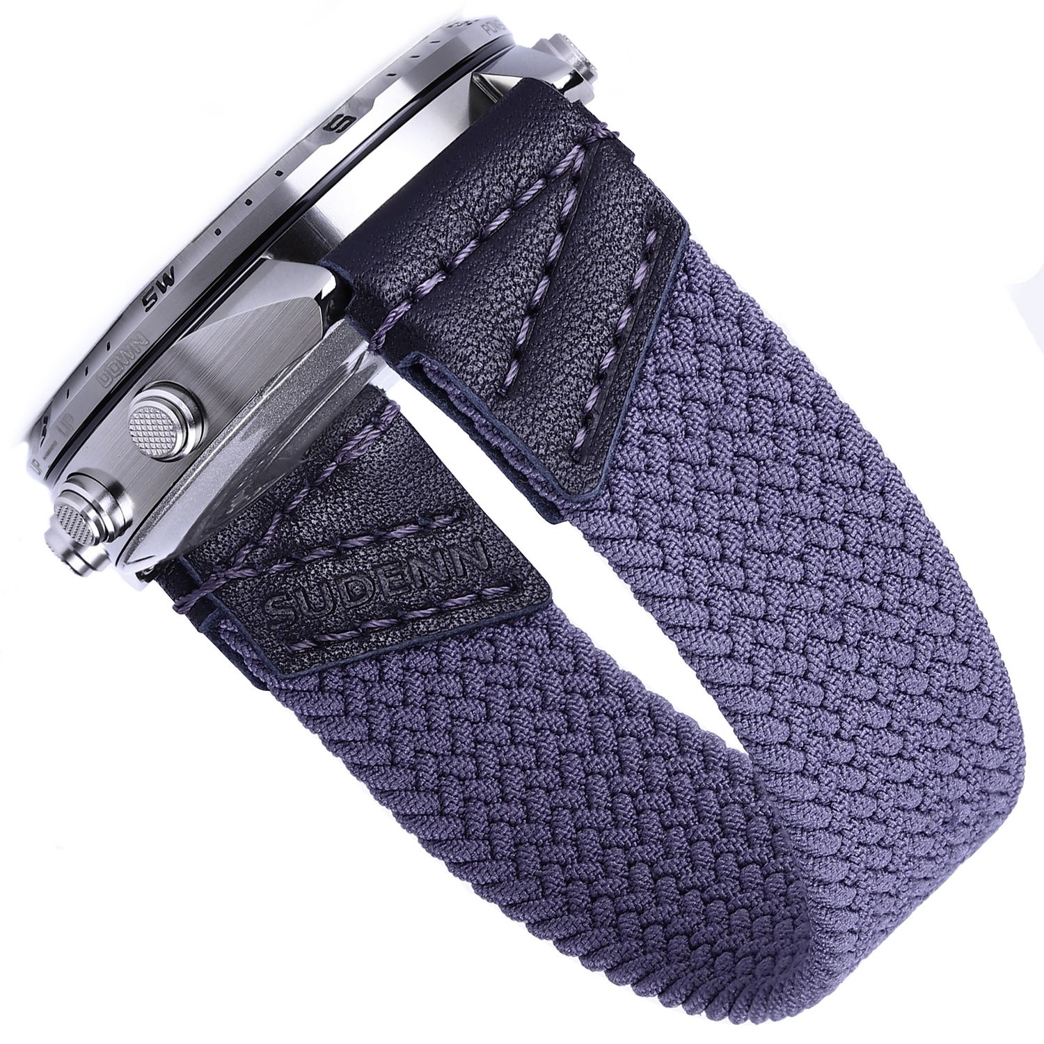For GARMIN Watch Venu Forerunner Instinct Fenix Marq Quatix Approach Braided Solo Loop Band Elastic Leather and Nylon Strap