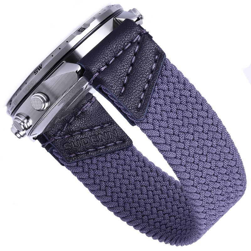 For GARMIN Watch Venu Forerunner Instinct Fenix Marq Quatix Approach Braided Solo Loop Band Elastic Leather and Nylon Strap