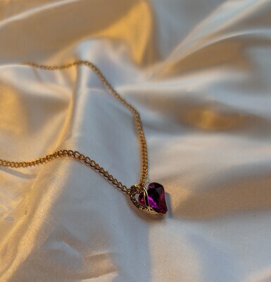 Fuchsia Heart Necklace