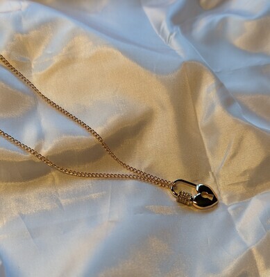 Lock Heart Charm Necklace