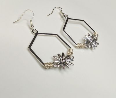 Hexagon Flower Hoops