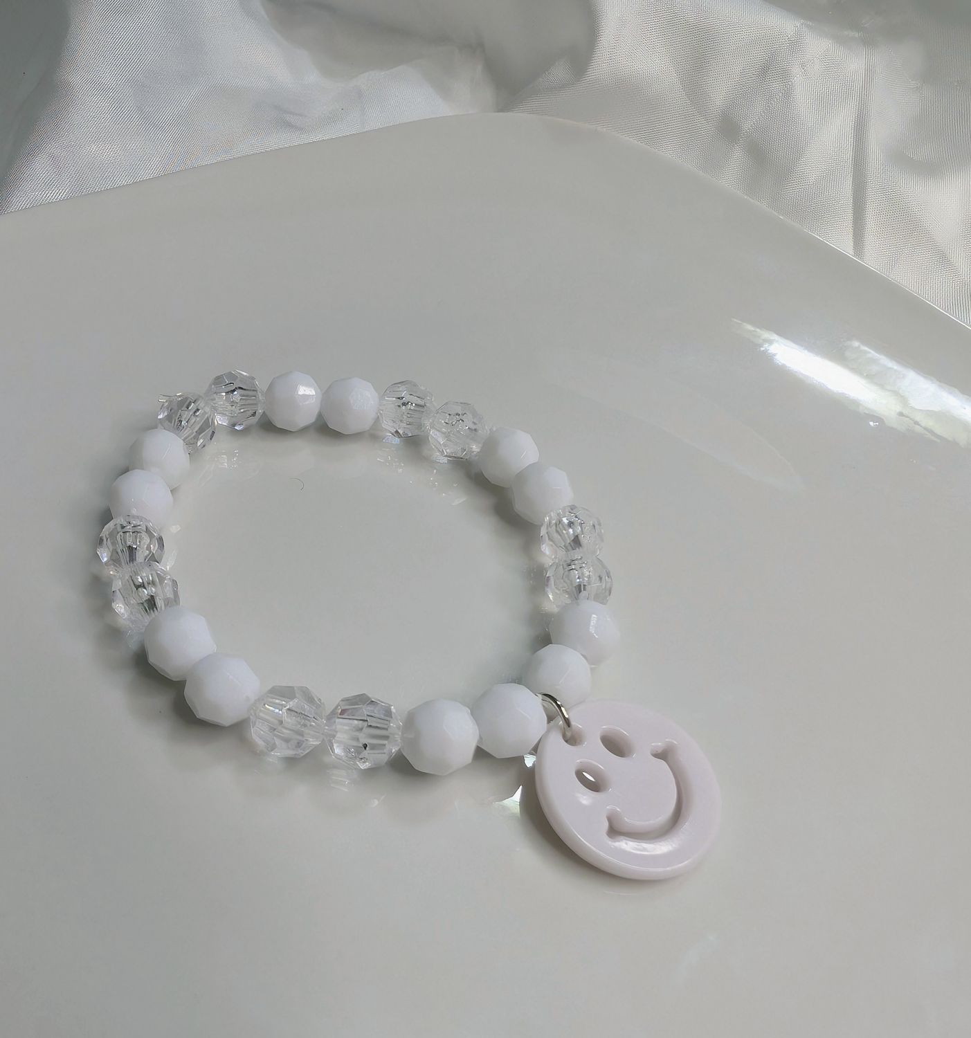 White Smiley Face Bracelet