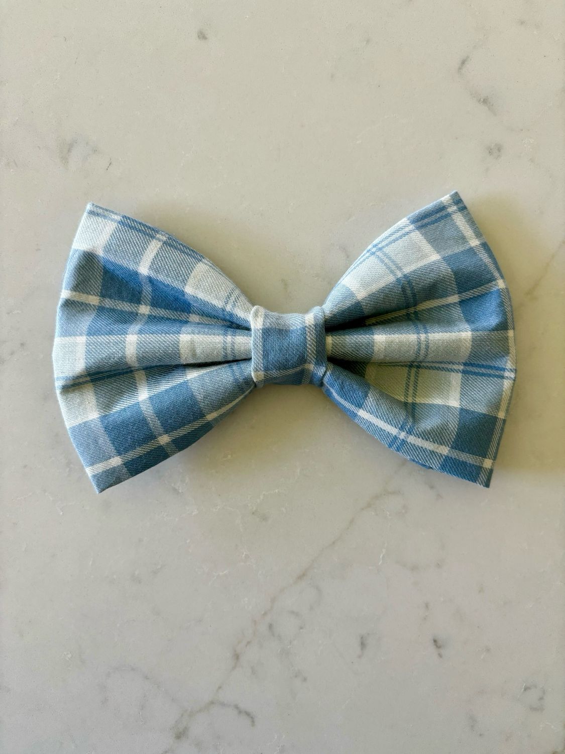 LARGE Blue Plaid Bow Tie with Matching Sailor Hair Bow