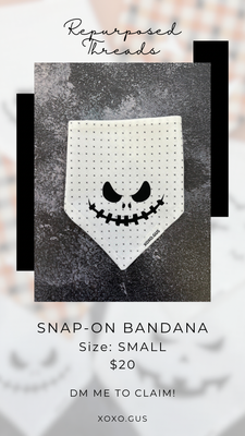 SMALL White Jack O Lantern Bandana