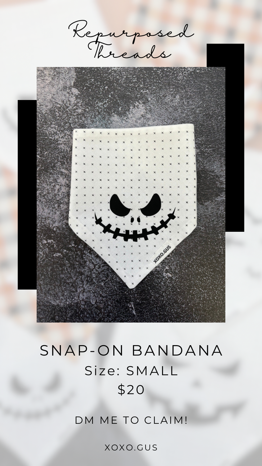 SMALL White Jack O Lantern Bandana