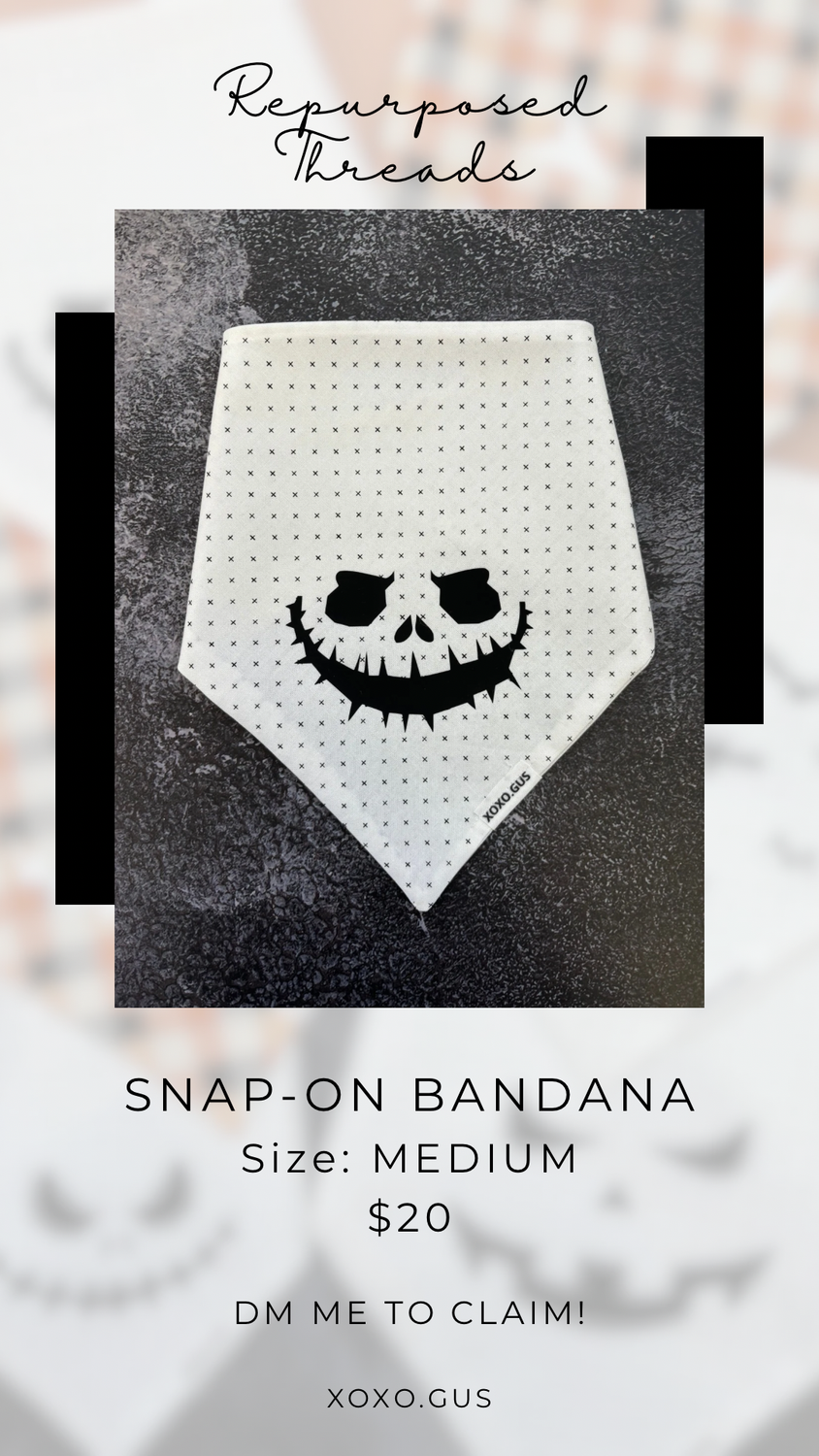 MEDIUM White Jack O Lantern Bandana