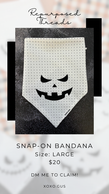LARGE White Jack O Lantern Bandana