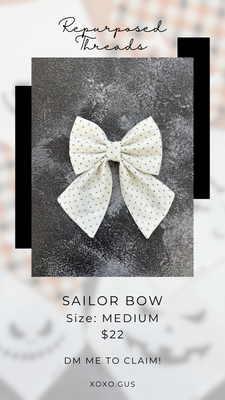 MEDIUM White Sailor Bow