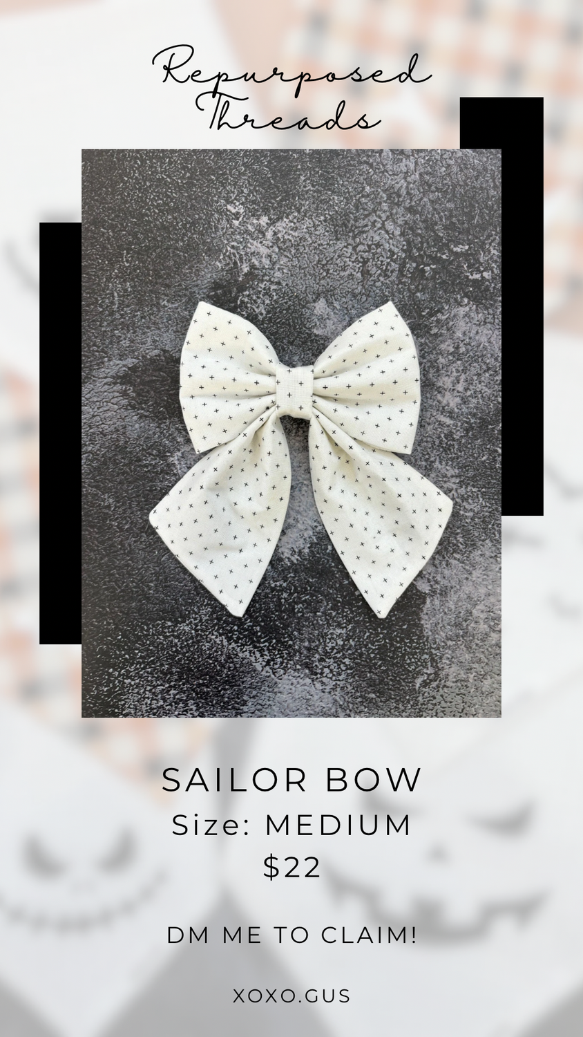 MEDIUM White Sailor Bow