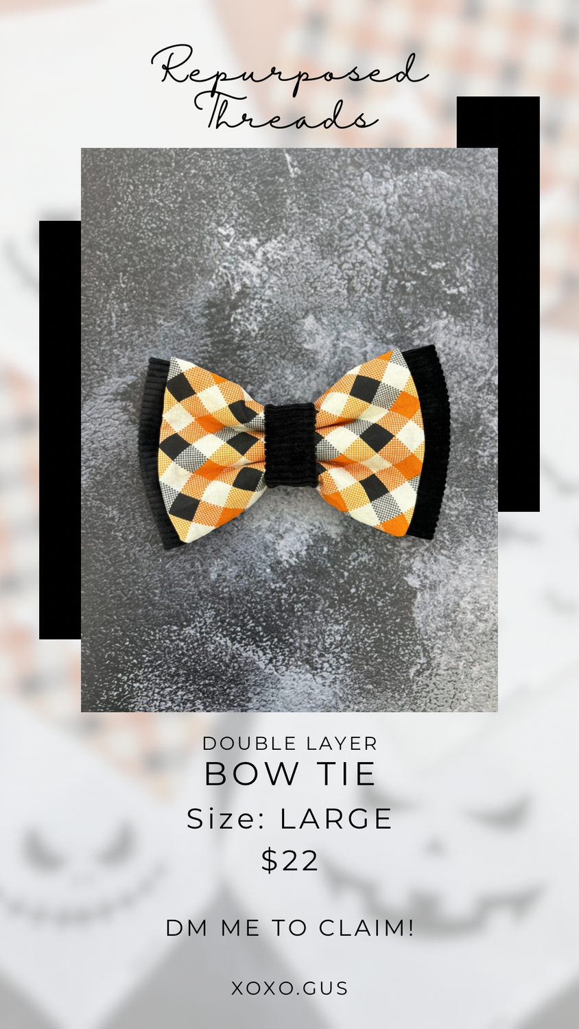LARGE Checkered Bow Tie (Double Layered)