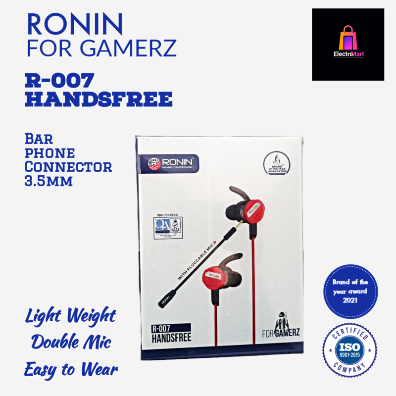 RONIN R-007 HANDSFREE FOR GAMERZ BEST EARPHONES FOR PUBG FORTNITE