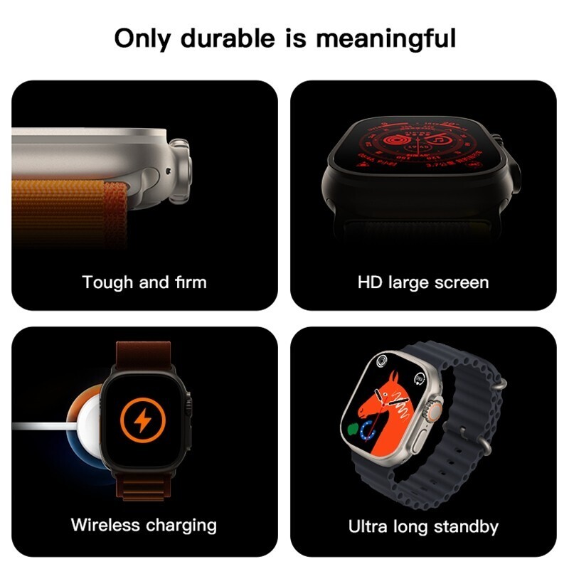 T800 Ultra Smart Watch Series 8 1.99&quot; Bluetooth Call Smartwatch Heart Rate Sleep Monitoring IP67 Waterproof