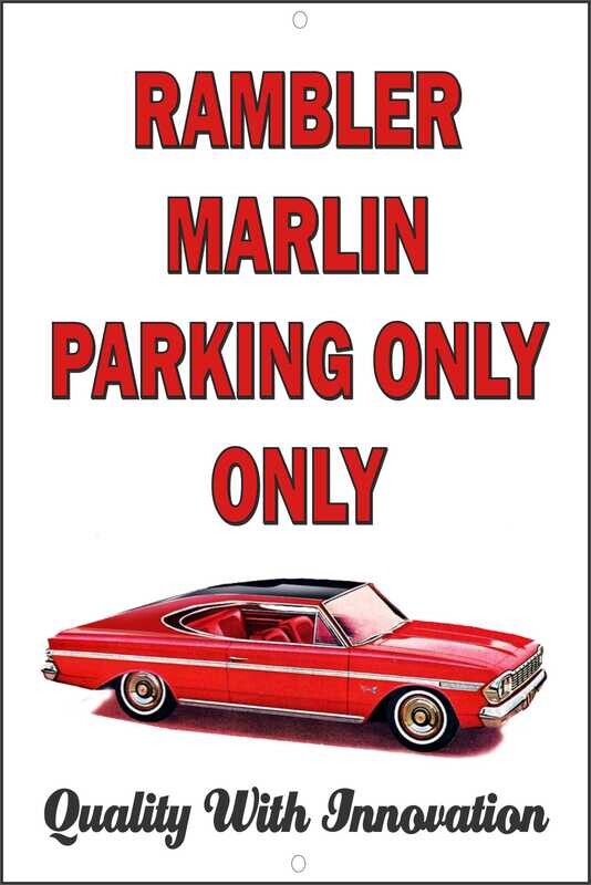 Rambler Marlin Parking Only Metal Sign