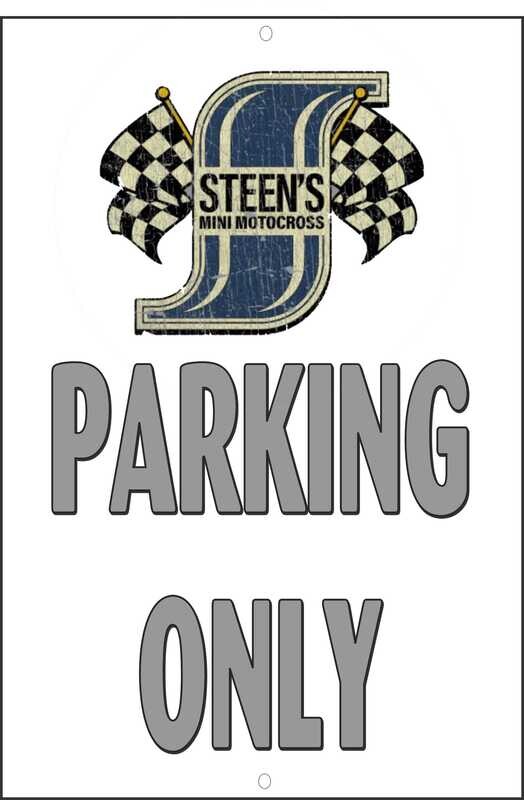 Steen Minibike Sign Parking Only Metal Sign