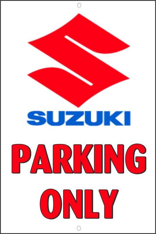 Suzuki Emblem Parking Only Metal Sign