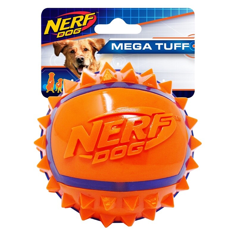 Nerf Pet / Balle bicolore à crampons en TPR / grande / 8,9 cm (3,5 po)