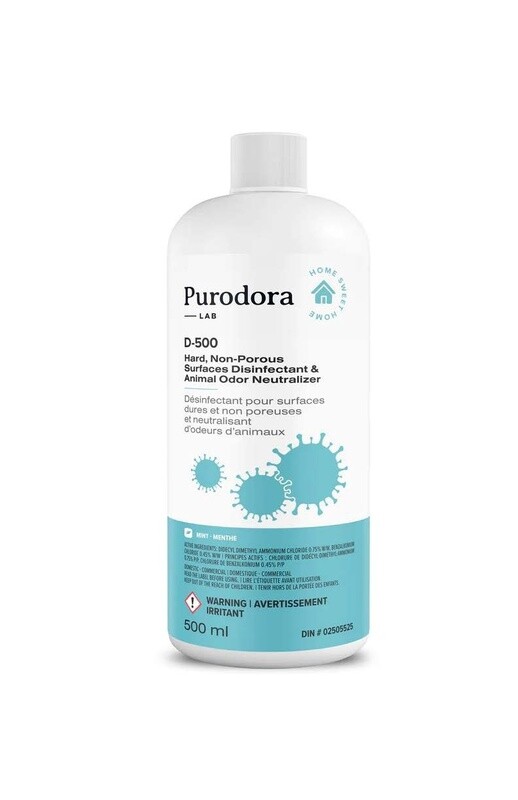 Purodora / (D-500) Désinfectant pour surfaces dures et non poreuses et neutralisant d&#39;odeurs d&#39;animaux