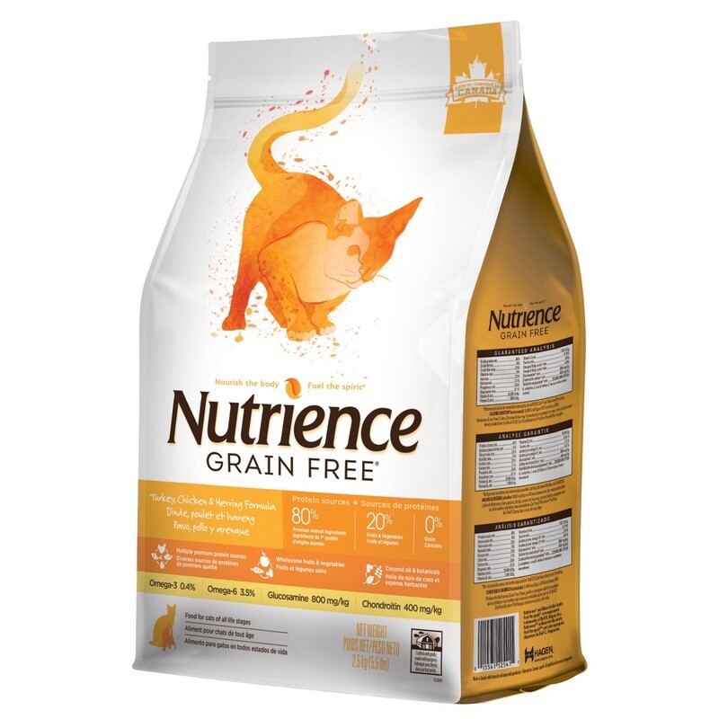 Nutrience Sans grains Chat  Dinde, poulet et hareng