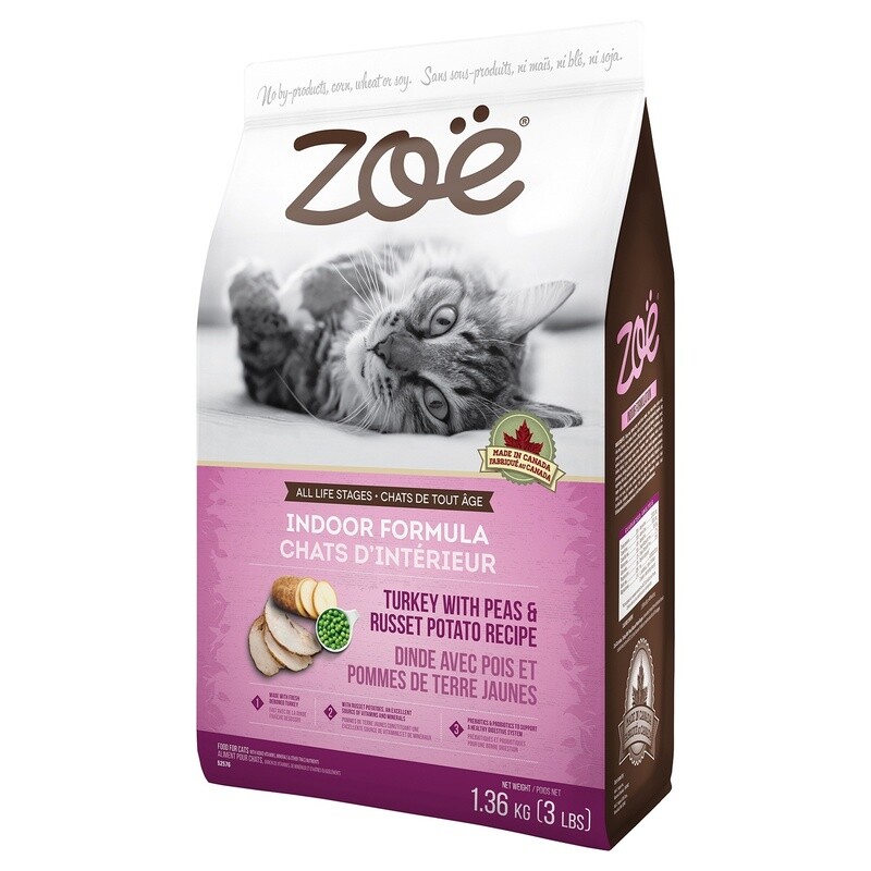 Zoë /Chat / Dinde, pois et pommes de terre jaunes / 1.36 kg (3 lb)