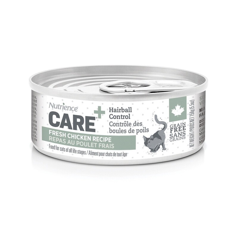 Pâté Nutrience Care Contrôle des boules de poils pour chats, repas au poulet frais, 156 g (5,5 oz)