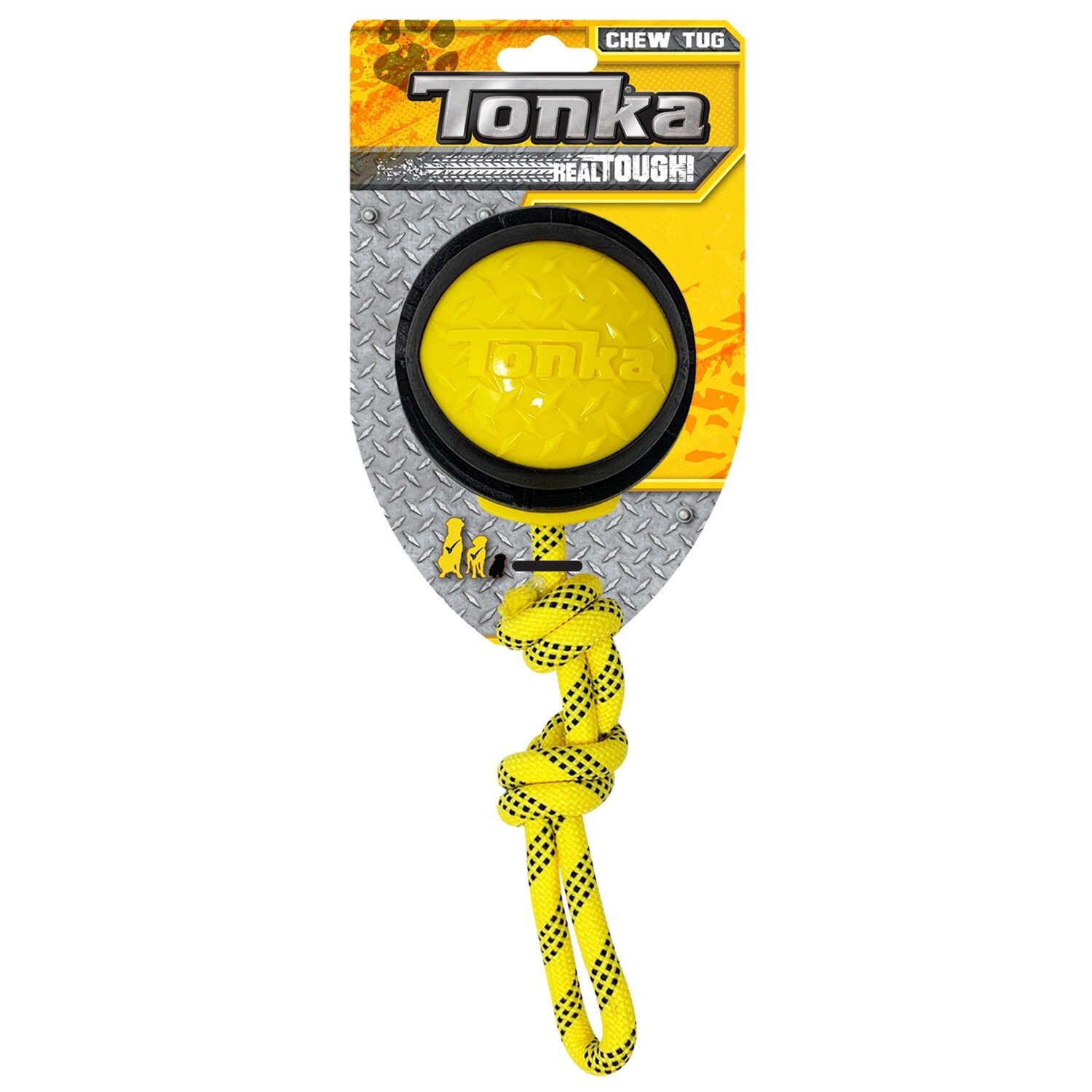 Nerf Pet / Tonka / balle diamantée avec corde / 10,2 cm (4 po)