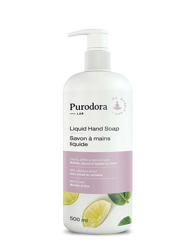 Purodora / Savon à mains liquide - menthe et lime, Format: 500 ml