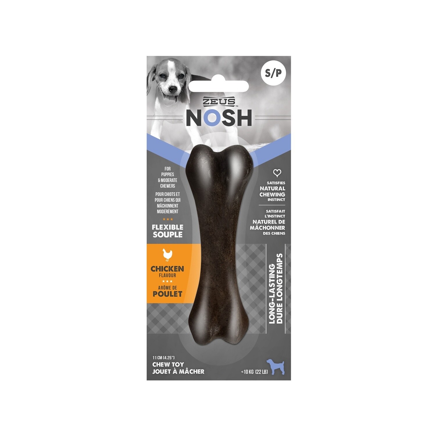 Zeus Nosh / Os à mâcher souple / arôme de poulet, Format: Petit
