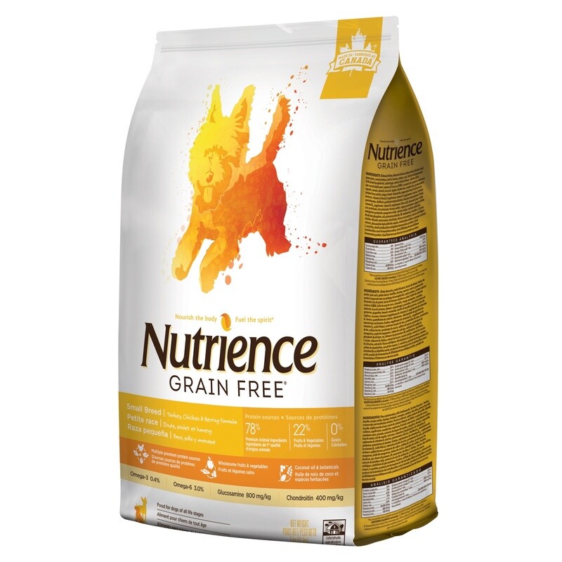 Nutrience Chien / Sans grains / Petite race / Dinde, poulet et hareng