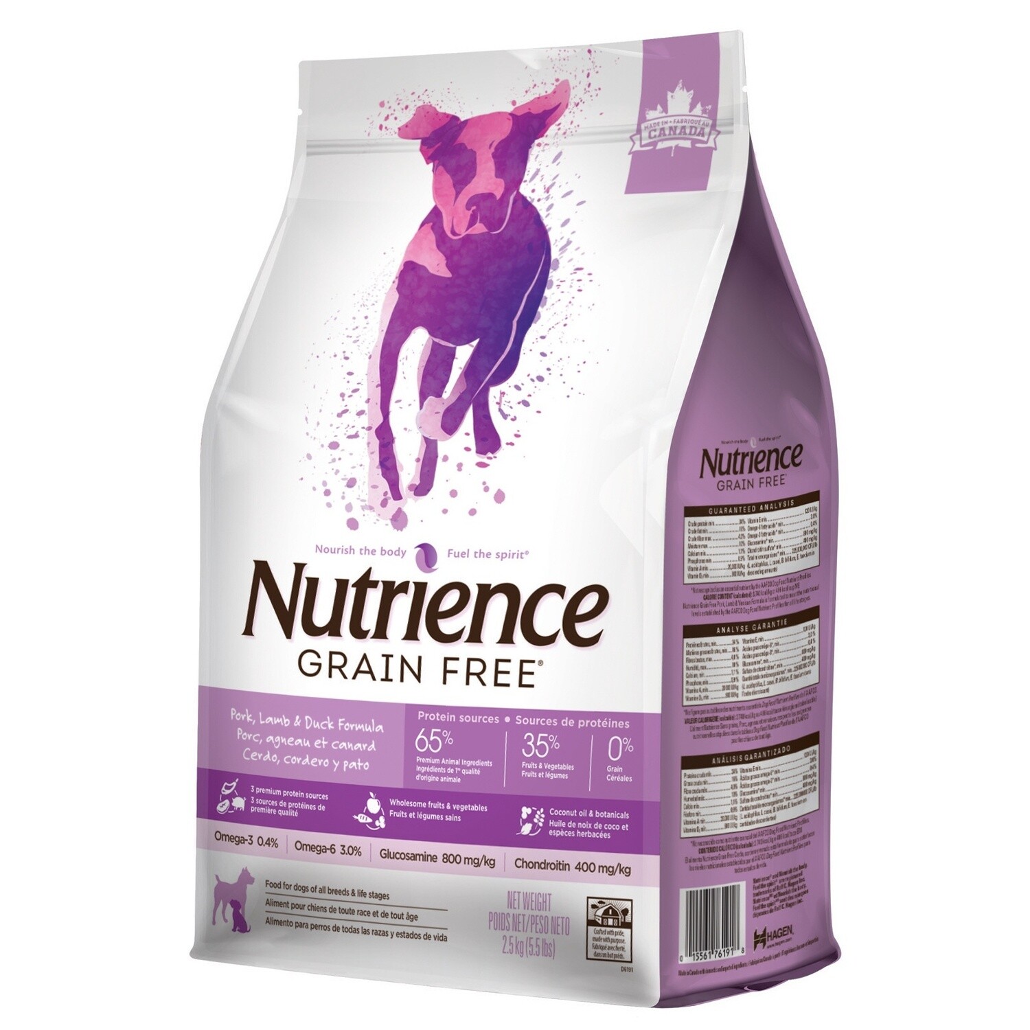 Nutrience Chien / Sans grains / Porc, agneau et canard, Format: 2,5 kg (5,5 lb)