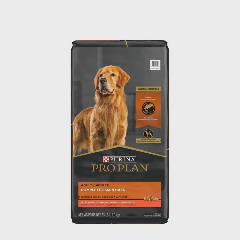 Pro Plan / Chien / Complete Essentials / bouchées à la viande / saumon et riz