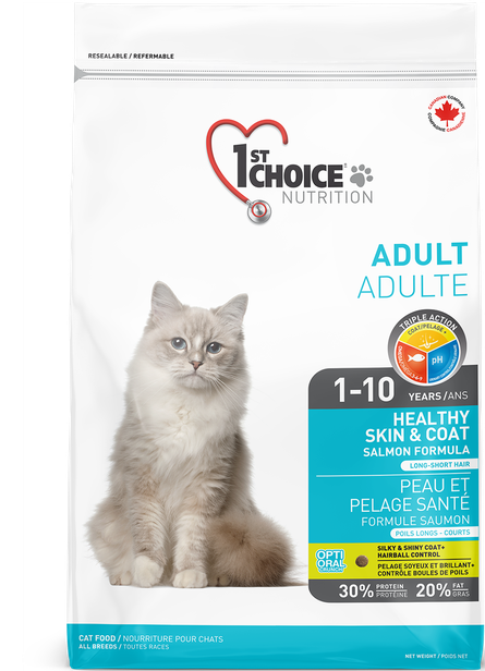 1st Choice Chat peau &amp; pelage santé saumon