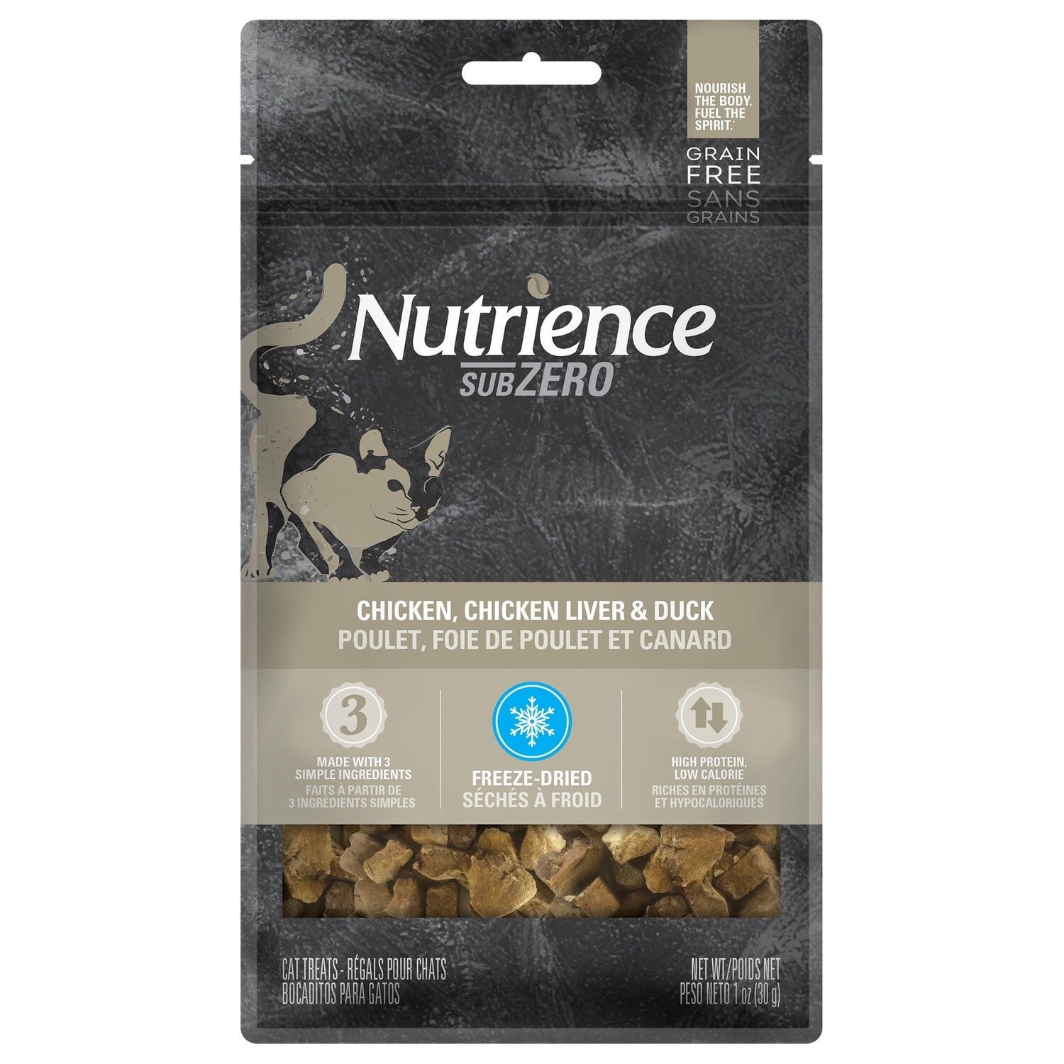 Nutrience Subzero / Chat / séchés à froid / Vallée du Fraser / poulet, foie de poulet et foie de canard / 30 g (1 oz)
