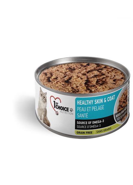 1st Choice Chat adulte pâté ragoût peau &amp; pelage santé saumon