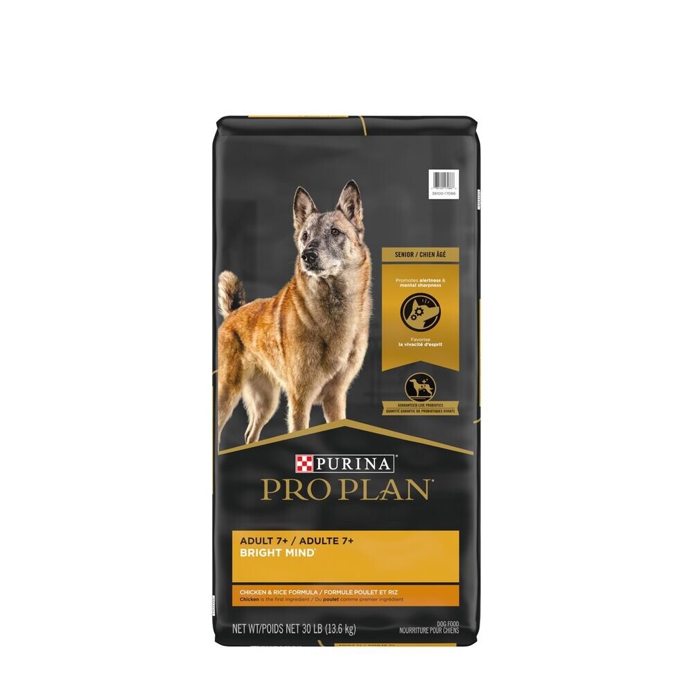 Pro Plan / Chien / 7 ans + / Bright mind / poulet et riz, Format: 13.6 kg (30 lb)