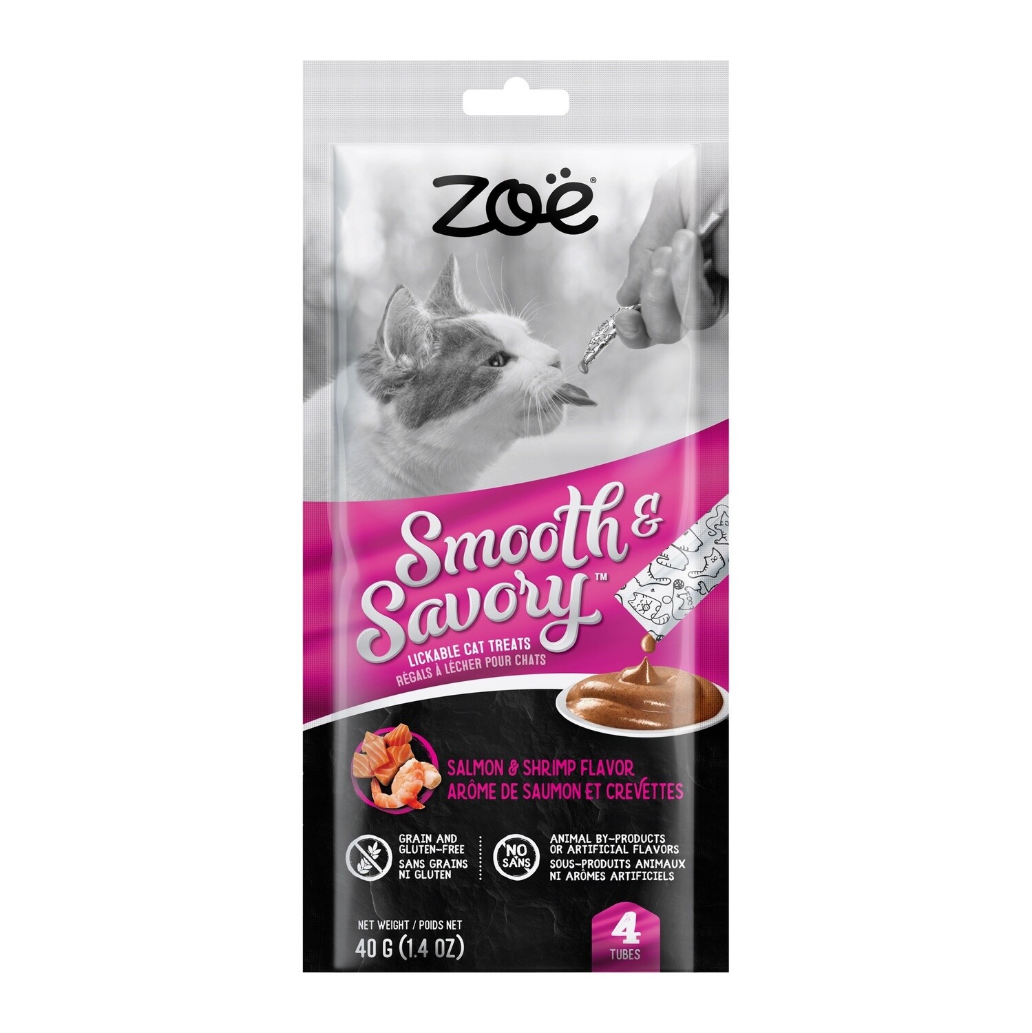 Zoë Chat Régals à lécher Smooth &amp; Savory / Saumon &amp; Crevettes