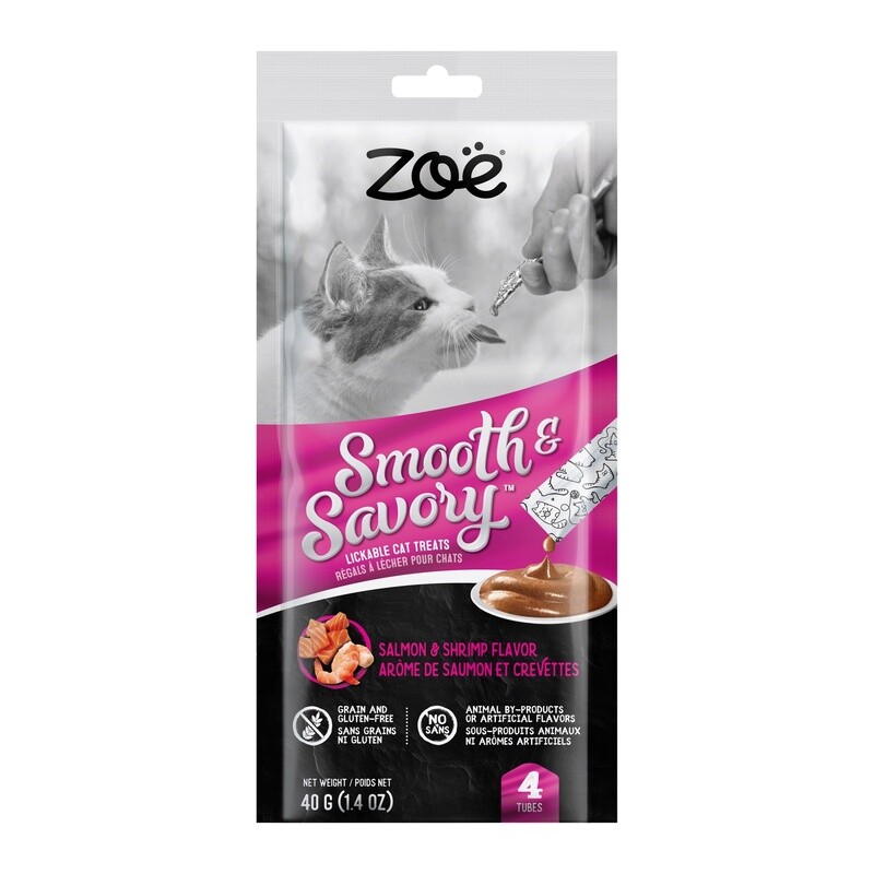 Zoë Chat Régals à lécher Smooth &amp; Savory / Saumon &amp; Crevettes