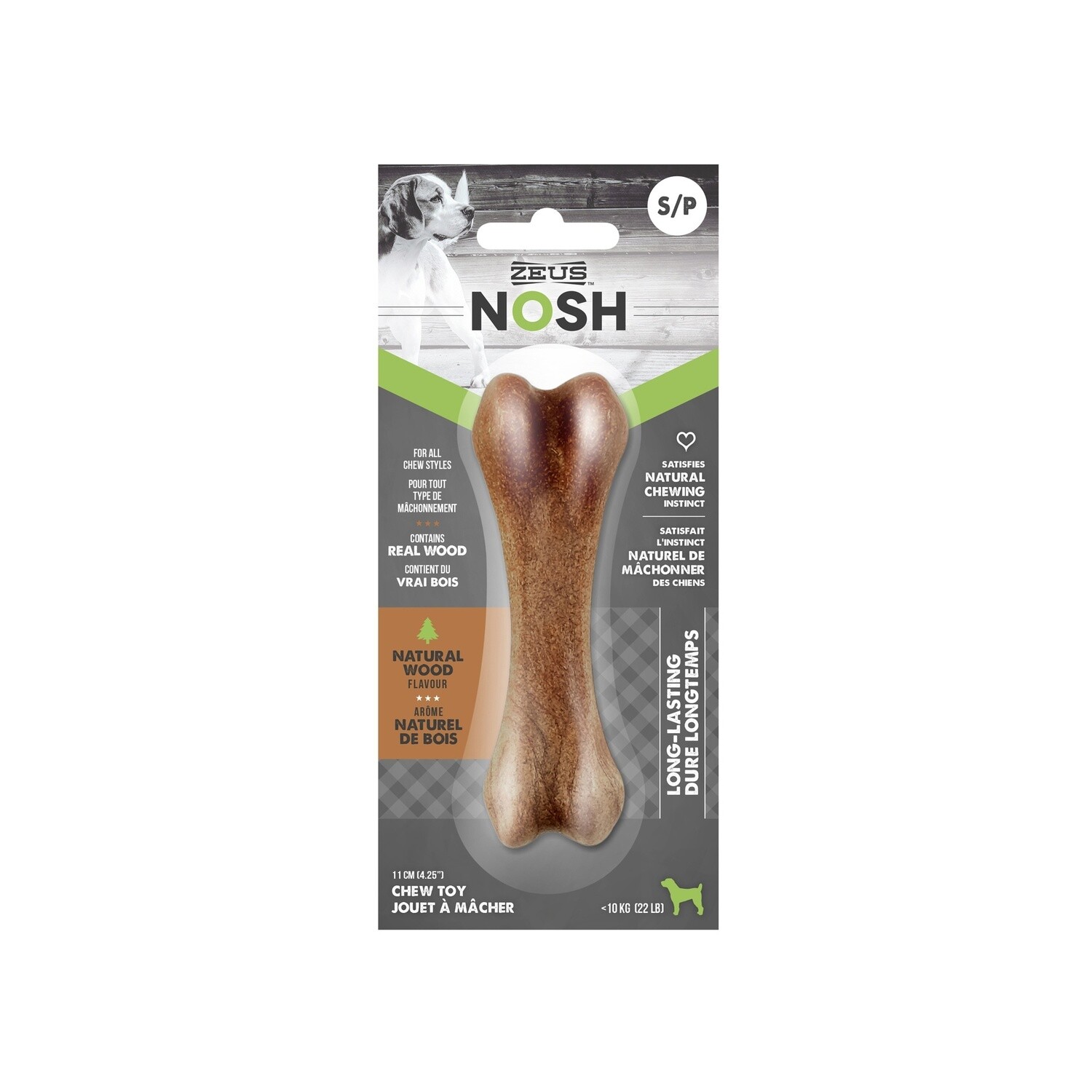 Zeus Os à mâcher en bois, Format: Petit