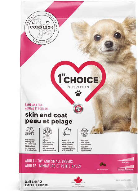 1st Choice Chien adulte mini &amp; petites race peau &amp; pelage agneau &amp; poisson, Format: 2 kg (4.4 lb)