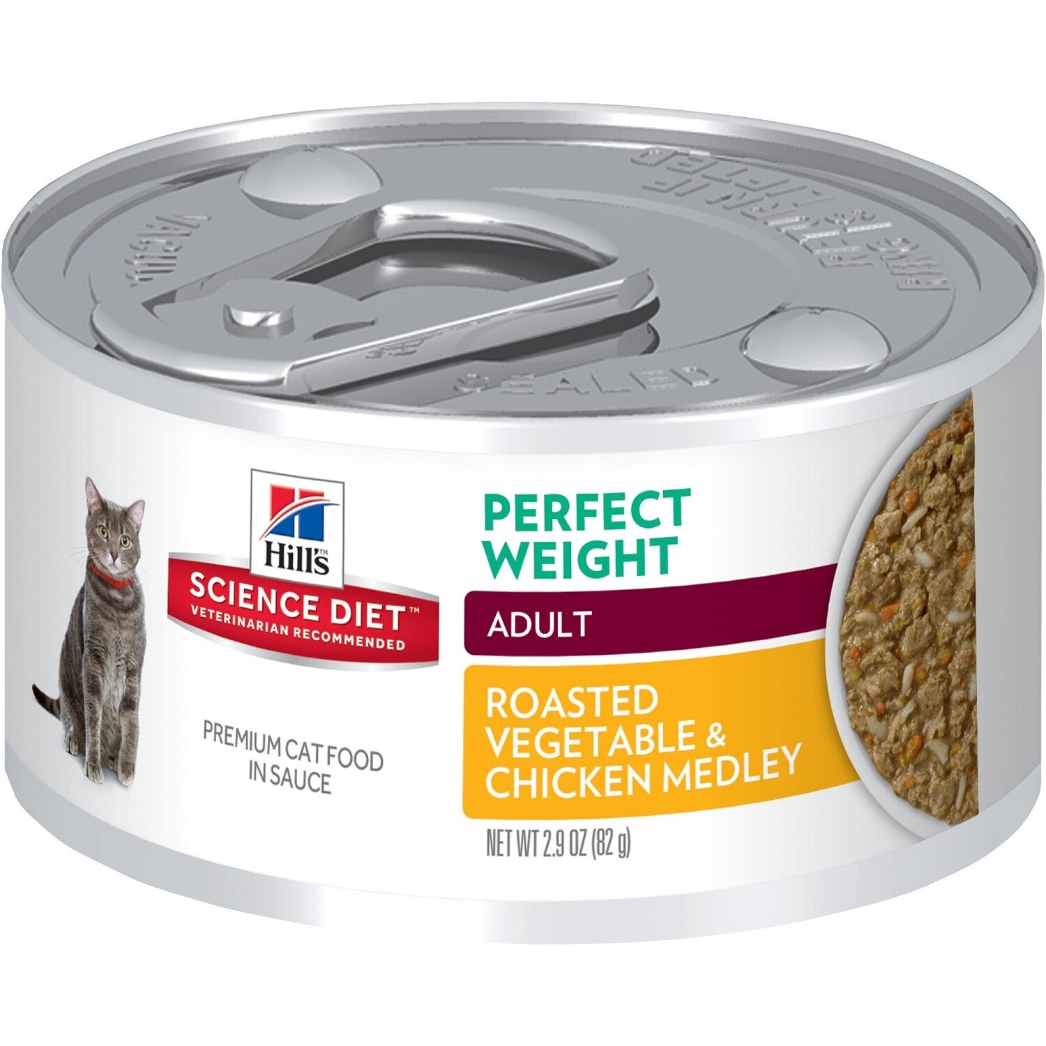 Hill&#39;s / Chat / Adulte / « Perfect Weight » / Légumes et Poulet Rôti, Format: 82 g (2.9 oz)